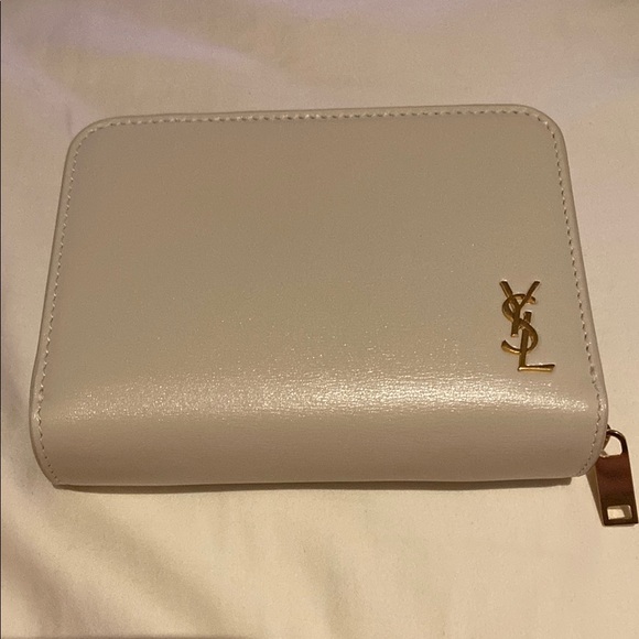 YSL Calfskin Compact Zip Around Wallet Crema Soft - Picture 3 of 6